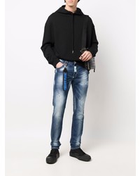 dunkelblaue Jeans mit Destroyed-Effekten von Philipp Plein