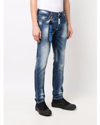 dunkelblaue Jeans mit Destroyed-Effekten von Philipp Plein