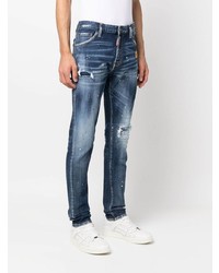 dunkelblaue Jeans mit Destroyed-Effekten von DSQUARED2