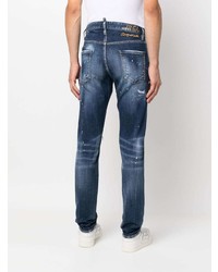 dunkelblaue Jeans mit Destroyed-Effekten von DSQUARED2