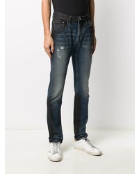 dunkelblaue Jeans mit Destroyed-Effekten von Les Hommes