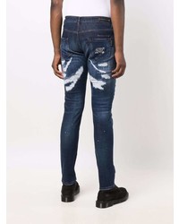 dunkelblaue Jeans mit Destroyed-Effekten von Philipp Plein