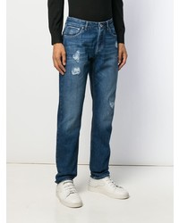 dunkelblaue Jeans mit Destroyed-Effekten von Brunello Cucinelli