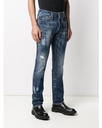 dunkelblaue Jeans mit Destroyed-Effekten von Philipp Plein