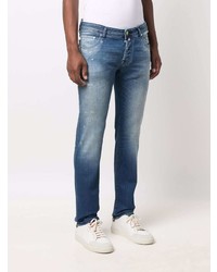 dunkelblaue Jeans mit Destroyed-Effekten von Jacob Cohen