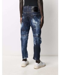 dunkelblaue Jeans mit Destroyed-Effekten von DSQUARED2