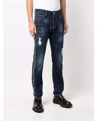 dunkelblaue Jeans mit Destroyed-Effekten von Philipp Plein