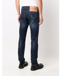 dunkelblaue Jeans mit Destroyed-Effekten von Philipp Plein