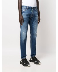 dunkelblaue Jeans mit Destroyed-Effekten von DSQUARED2