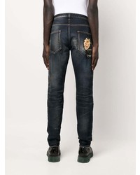 dunkelblaue Jeans mit Destroyed-Effekten von Roberto Cavalli