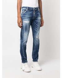 dunkelblaue Jeans mit Destroyed-Effekten von DSQUARED2