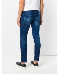 dunkelblaue Jeans mit Destroyed-Effekten von DSQUARED2