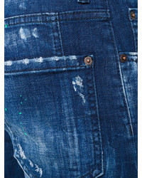 dunkelblaue Jeans mit Destroyed-Effekten von DSQUARED2