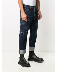 dunkelblaue Jeans mit Destroyed-Effekten von DSQUARED2