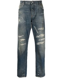 dunkelblaue Jeans mit Destroyed-Effekten von Dolce & Gabbana