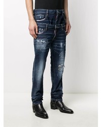 dunkelblaue Jeans mit Destroyed-Effekten von DSQUARED2