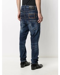 dunkelblaue Jeans mit Destroyed-Effekten von DSQUARED2