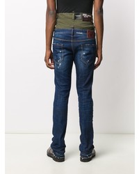 dunkelblaue Jeans mit Destroyed-Effekten von DSQUARED2