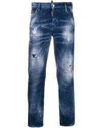 dunkelblaue Jeans mit Destroyed-Effekten von DSQUARED2