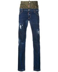 dunkelblaue Jeans mit Destroyed-Effekten von DSQUARED2