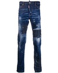 dunkelblaue Jeans mit Destroyed-Effekten von DSQUARED2