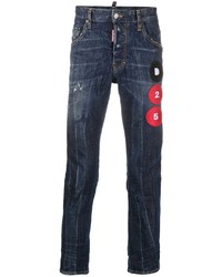 dunkelblaue Jeans mit Destroyed-Effekten von DSQUARED2