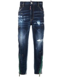 dunkelblaue Jeans mit Destroyed-Effekten von DSQUARED2