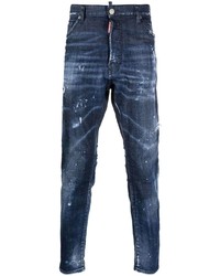 dunkelblaue Jeans mit Destroyed-Effekten von DSQUARED2