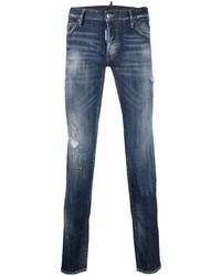 dunkelblaue Jeans mit Destroyed-Effekten von DSQUARED2