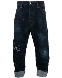 dunkelblaue Jeans mit Destroyed-Effekten von DSQUARED2