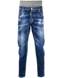 dunkelblaue Jeans mit Destroyed-Effekten von DSQUARED2