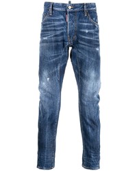 dunkelblaue Jeans mit Destroyed-Effekten von DSQUARED2