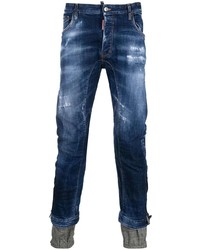 dunkelblaue Jeans mit Destroyed-Effekten von DSQUARED2