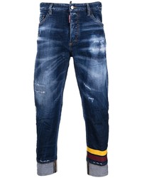 dunkelblaue Jeans mit Destroyed-Effekten von DSQUARED2