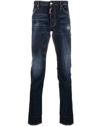 dunkelblaue Jeans mit Destroyed-Effekten von DSQUARED2