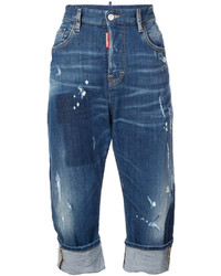 dunkelblaue Jeans mit Destroyed-Effekten von Dsquared2