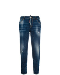 dunkelblaue Jeans mit Destroyed-Effekten von Dsquared2