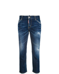 dunkelblaue Jeans mit Destroyed-Effekten von Dsquared2