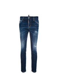 dunkelblaue Jeans mit Destroyed-Effekten von Dsquared2
