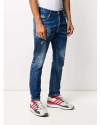 dunkelblaue Jeans mit Destroyed-Effekten von DSQUARED2