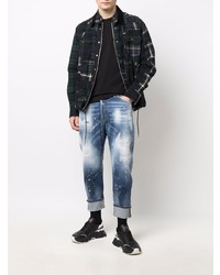 dunkelblaue Jeans mit Destroyed-Effekten von DSQUARED2