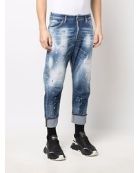 dunkelblaue Jeans mit Destroyed-Effekten von DSQUARED2