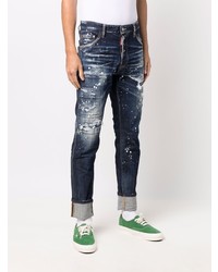 dunkelblaue Jeans mit Destroyed-Effekten von DSQUARED2