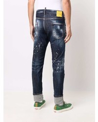 dunkelblaue Jeans mit Destroyed-Effekten von DSQUARED2