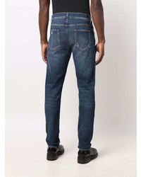 dunkelblaue Jeans mit Destroyed-Effekten von 7 For All Mankind