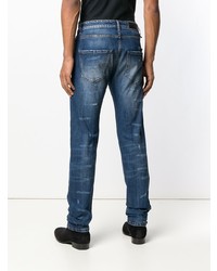 dunkelblaue Jeans mit Destroyed-Effekten von Philipp Plein