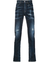 dunkelblaue Jeans mit Destroyed-Effekten von Frankie Morello