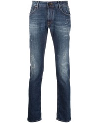 dunkelblaue Jeans mit Destroyed-Effekten von Hand Picked