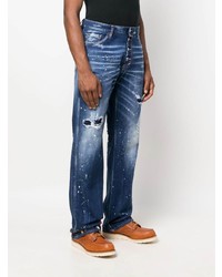 dunkelblaue Jeans mit Destroyed-Effekten von DSQUARED2