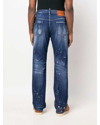 dunkelblaue Jeans mit Destroyed-Effekten von DSQUARED2